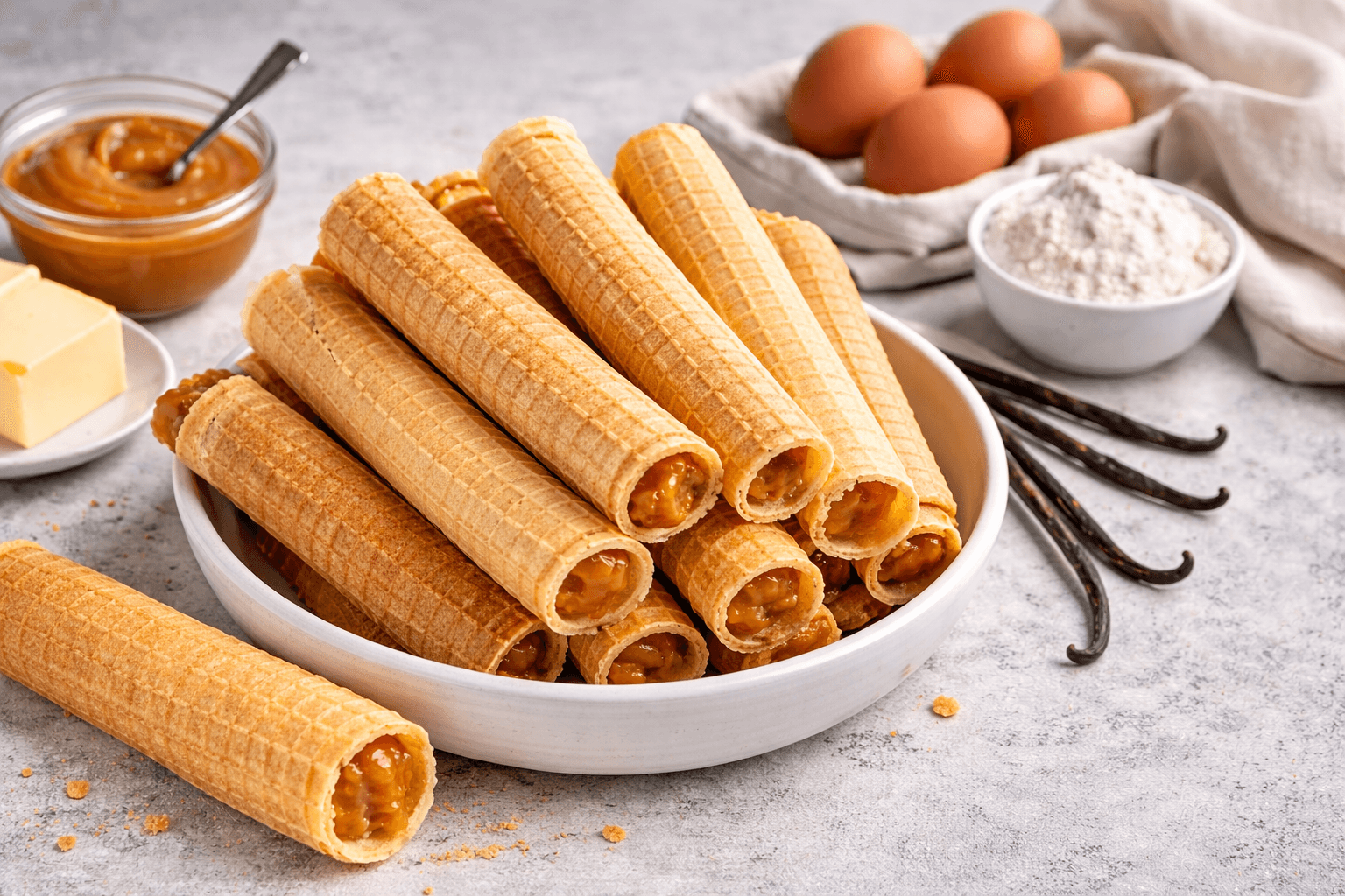 Вафельні трубочки з начинкою — класичний рецепт